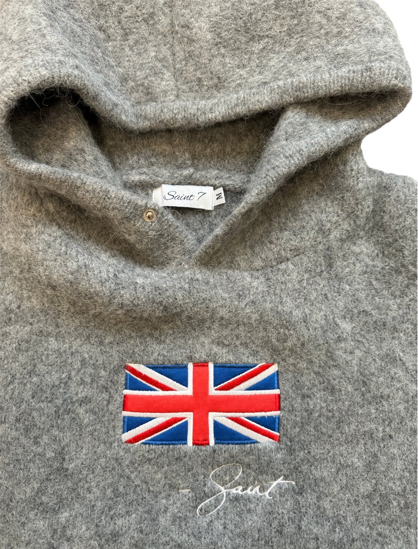 Alpaca Fur Knit Union Jack Hoodie