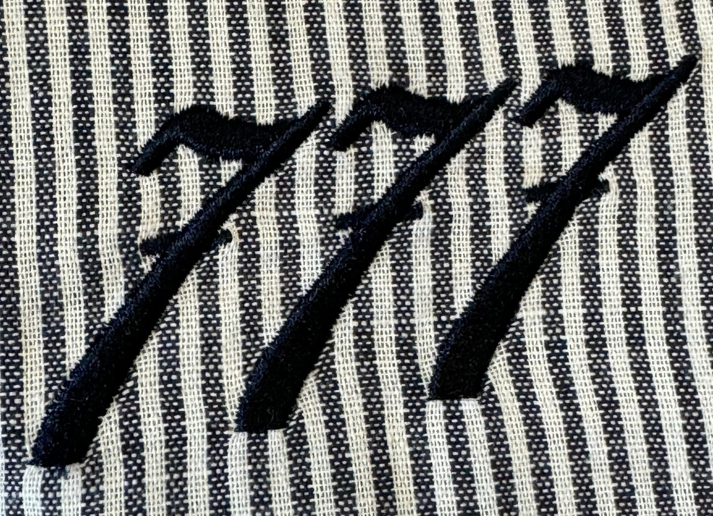 Embroidered striped linen shirt
